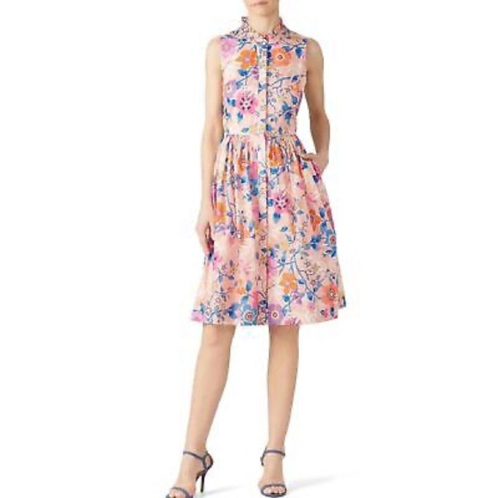 J. Crew Floral Midi Dress - Pink and Blue